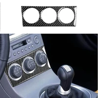 fit for nissan 350z z33 2003 2009 air conditioning control button panel surround frame carbon fiber sticker car accessories