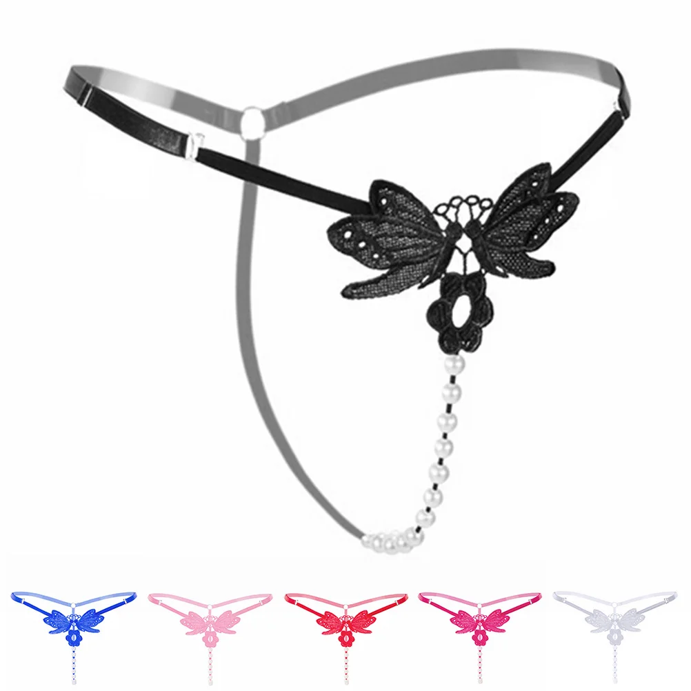 Сексуальные женские стринги с жемчугом женское Бесшовное нижнее белье