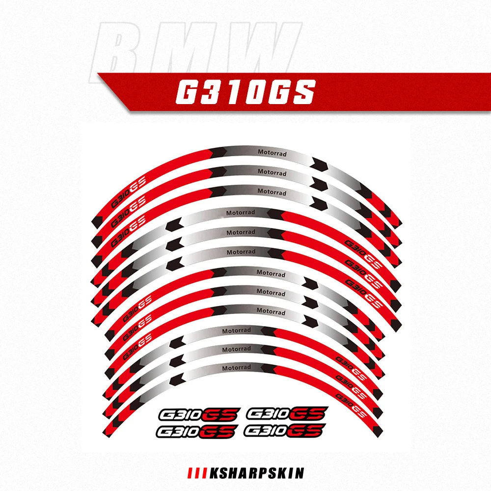 

12 полосок, светоотражающие наклейки для мотоцикла, колеса, наклейки для обода мотоцикла, декоративные защитные наклейки для обода для BMW G310GS g310 gs 310