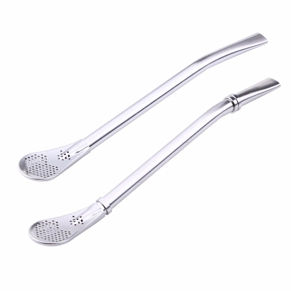 

Drinking straws Yerba Mate Tea Straws Bombilla spoon with filter stainless steel