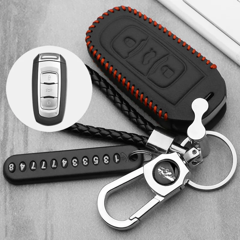 

Genuine Leather Car remote key case for Geely Atlas Boyue NL3 EX7 Emgrand X7 EmgrarandX7 SUV GT GC9 borui Car remote key case