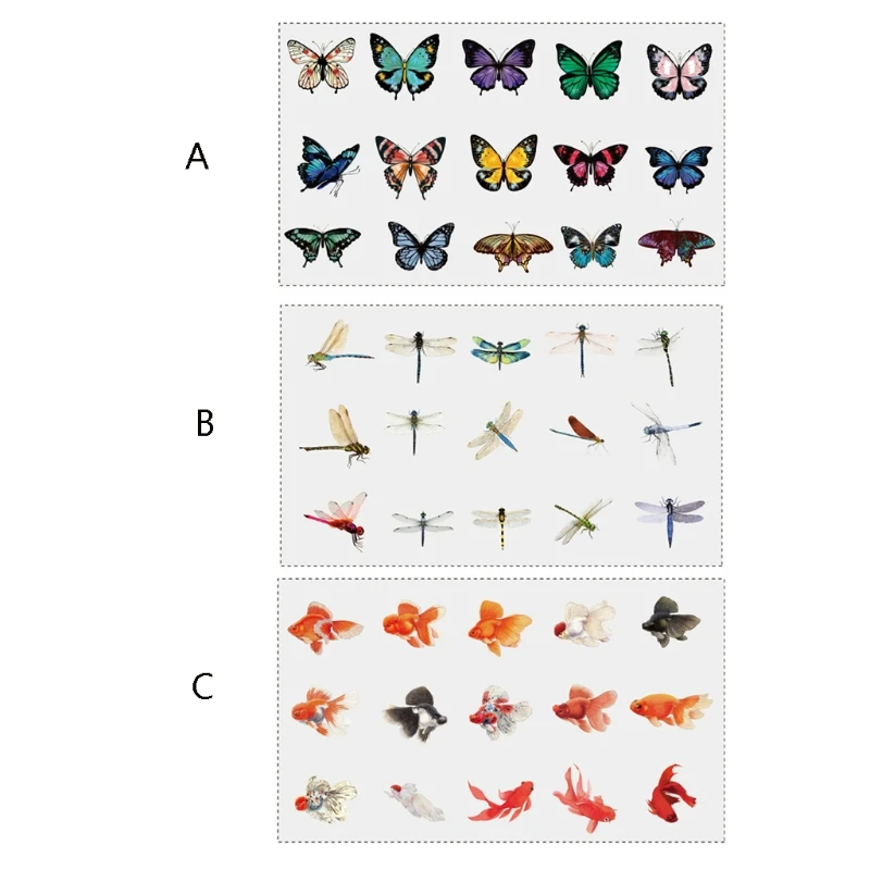 

2021 New 30pcs/set Butterfly Pet Transparent Stickers for Scrapbooking Planner Design