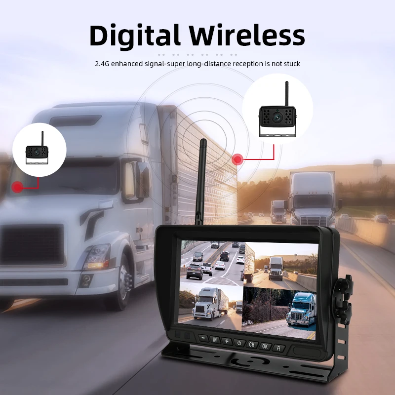 구매 Jansite 후면 카메라 7 인치 IPS 비디오 레코더 자동차 용 주차 센서 후면보기 카메라 대시 캠 디지털 무선 루프 녹음