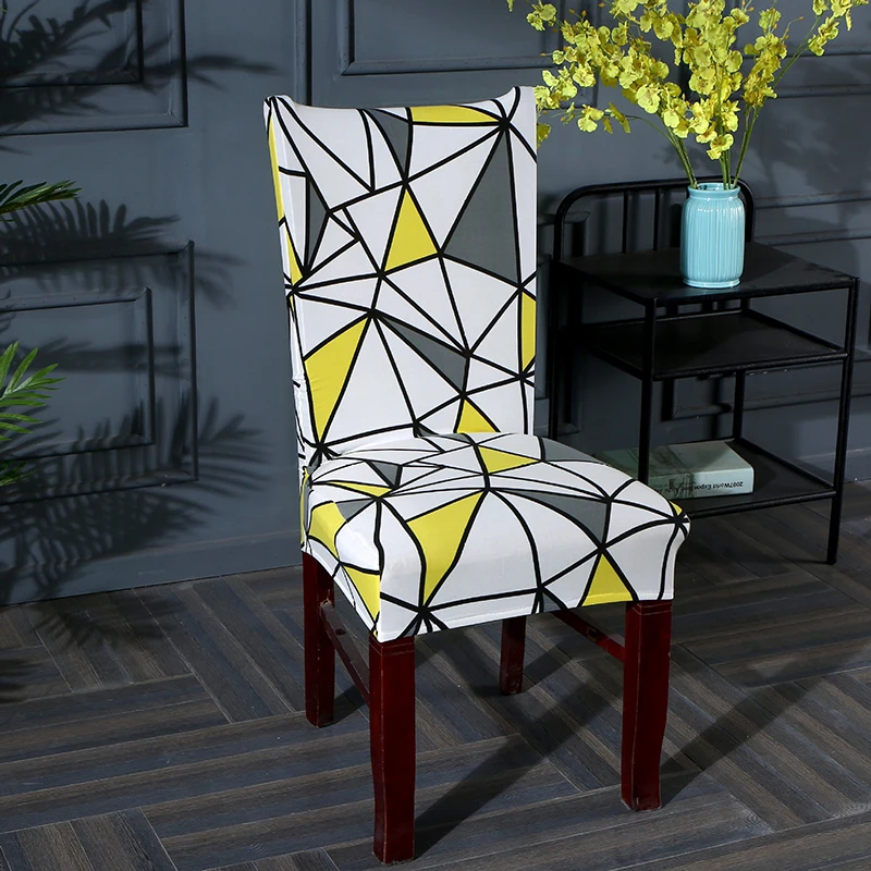 

Printed Elastic Chair Covers Stretch Chair Cover Spandex Dining Room Kitchen Chair Slipcovers Protector For Wedding Party