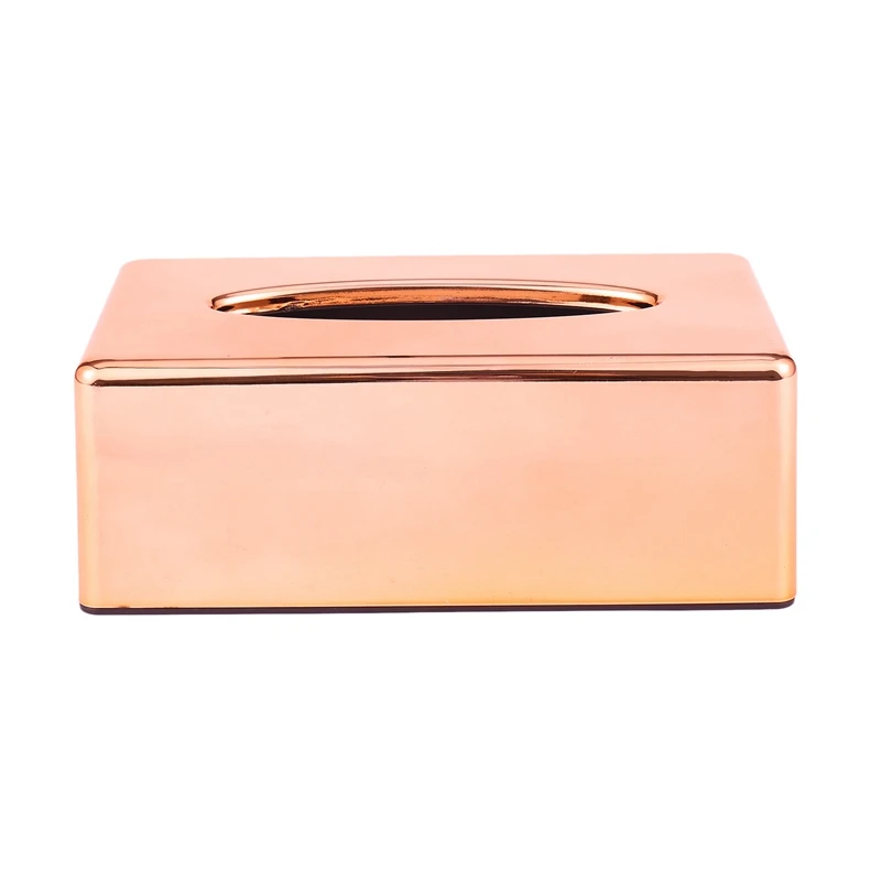 

Paper Rack Elegant Royal Rose Gold Car Home Rectangle Shaped Tissue Box Container Napkin Tissue Holder