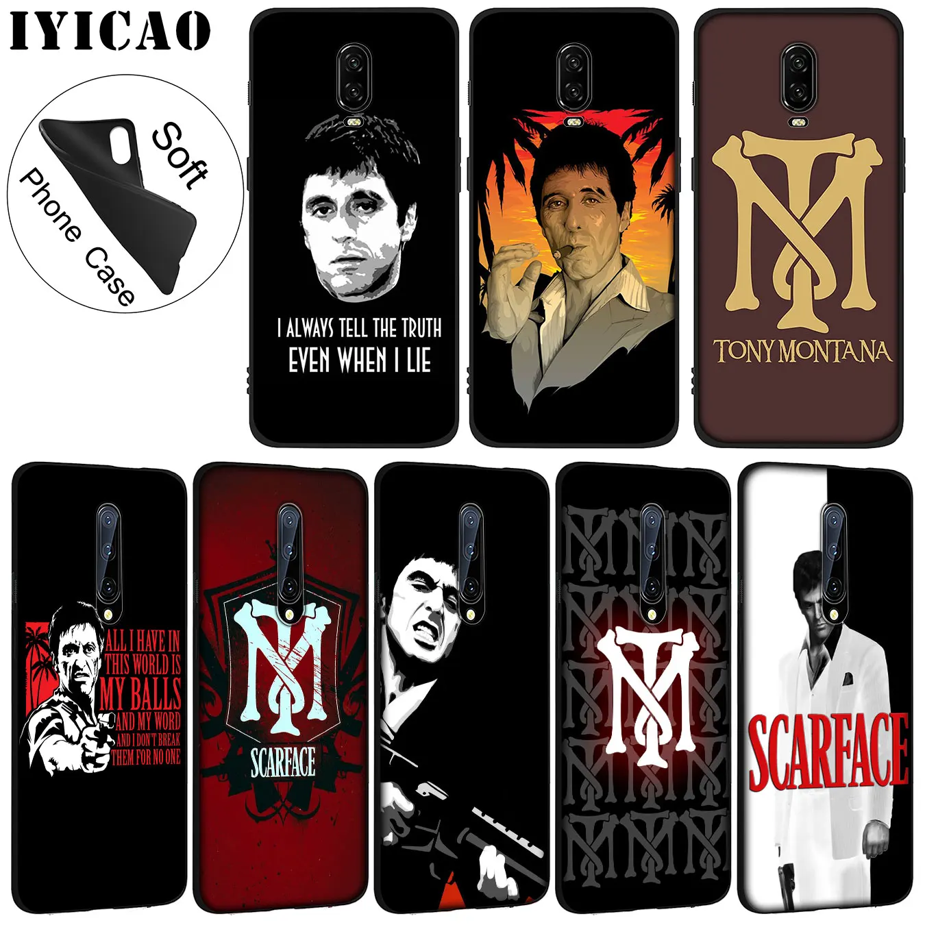 Scarface Tony Montana Luxury High-end Protector Soft Silicone Phone Case for Oneplus 7T 7 Pro 6 6T 5 5T Cover One Plus |