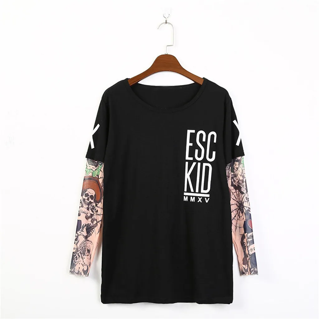 Футболка мужская с принтом татуировок уличная одежда в стиле хип хоп подходит