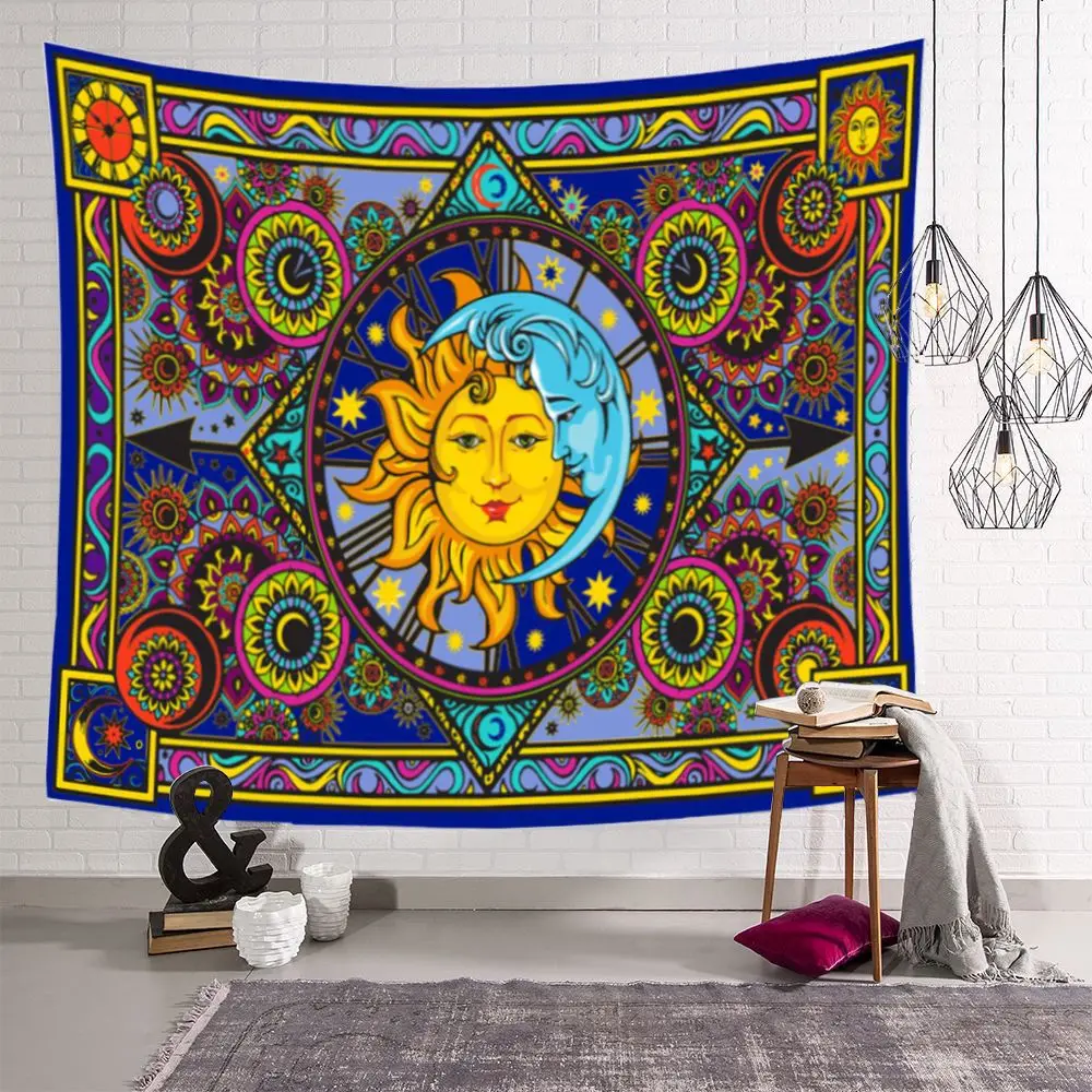 

Psychedelic Tapestry Abstract Indian Mandala Bohemia Wall Hanging Tapestries for Living Room Bedroom Dorm Gothic Home Decor