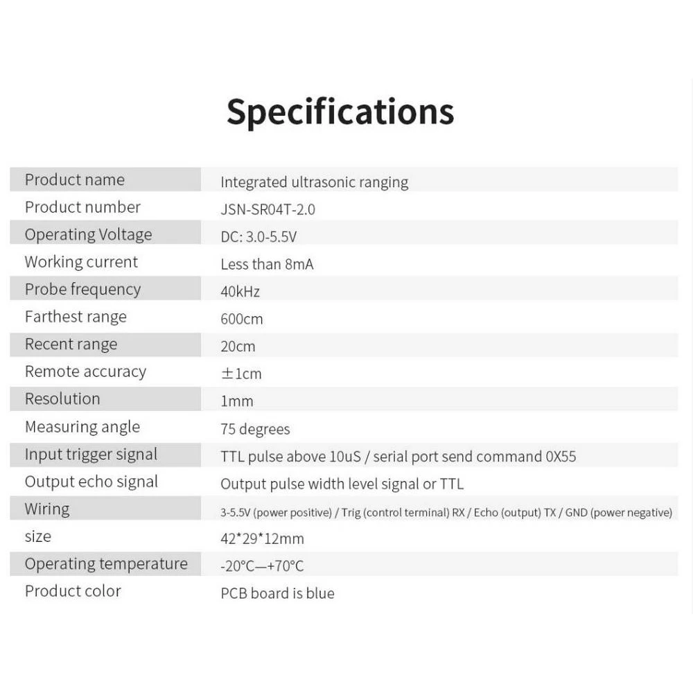 Ультразвуковой модуль измерения расстояния водонепроницаемая высокоточная