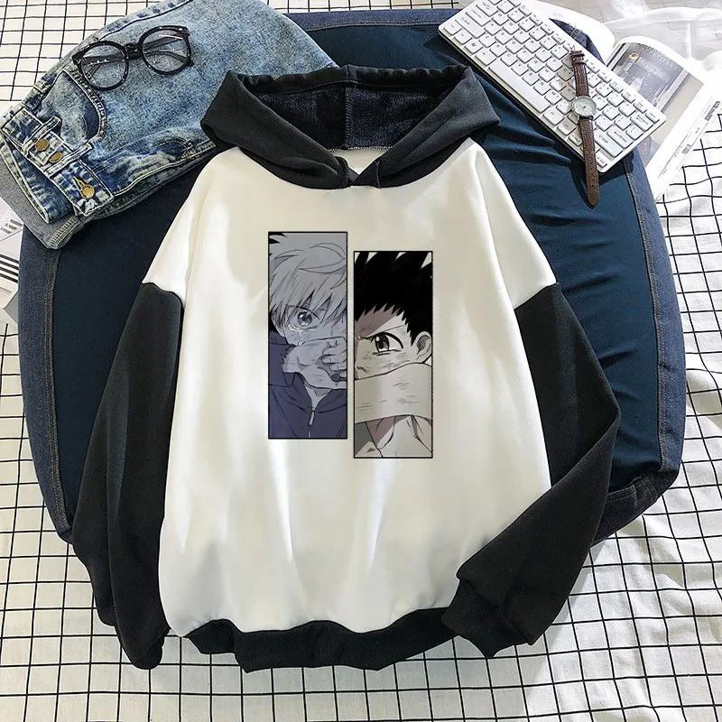 

Winter Harajuku Casual Cartoon Streetwear Sweatshirt Pullover Hooded Hunter X Hunter Anime Thicken Warm Oversize Hoodies Women