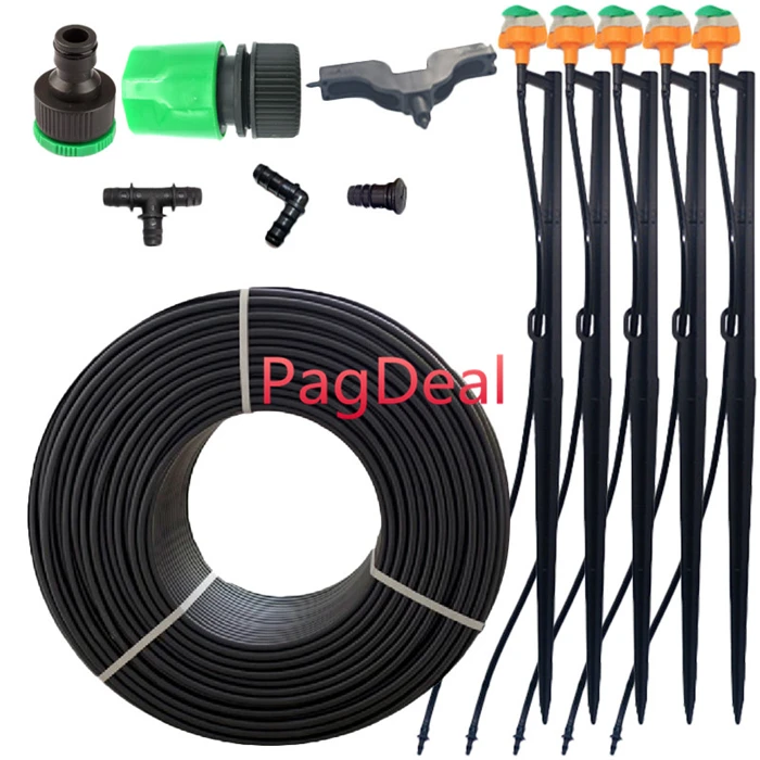 

15M Set 2018 New 360 Degree Rotating Garden Sprinkler Micro Garden Lawn Water Spray Misting Irrigation System 16PE