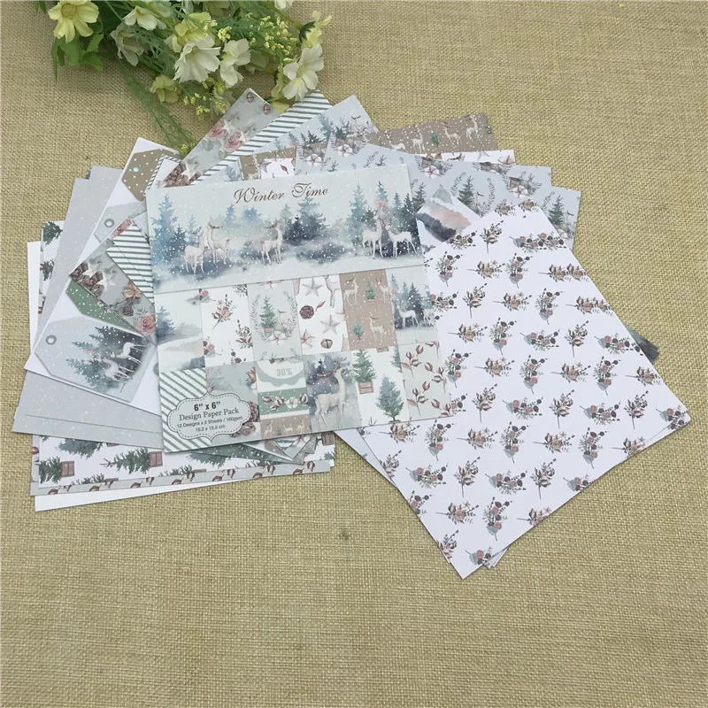 Бумага для скрапбукинга 24 листа 6 дюймов дюймов|Крафт-бумага| |