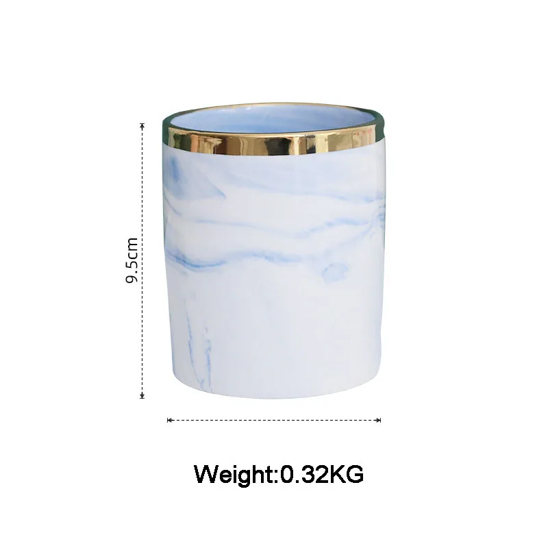 

Nordic Ins Marble Pattern Pen Holder Cosmetic Brush Storage Box Makeup Brush Holder Ceramic Home Table Decoration Container