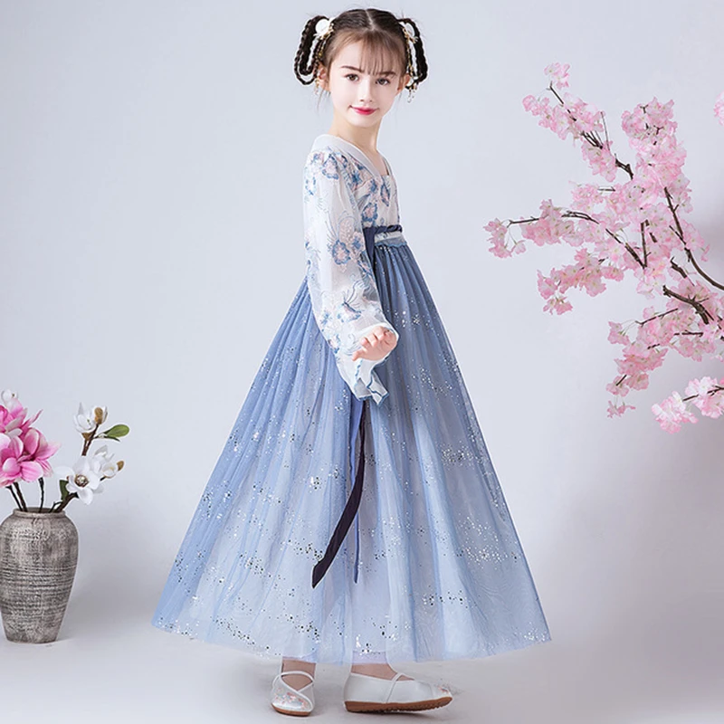 Юбка в китайском стиле Древний китайский костюм Детское платье Hanfu Одежда для