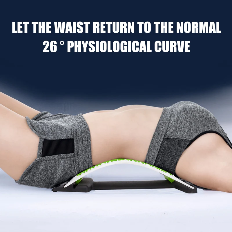 

Back Stretcher Adjustable Lumbar Support Massager Adjustable Portable for Home P9