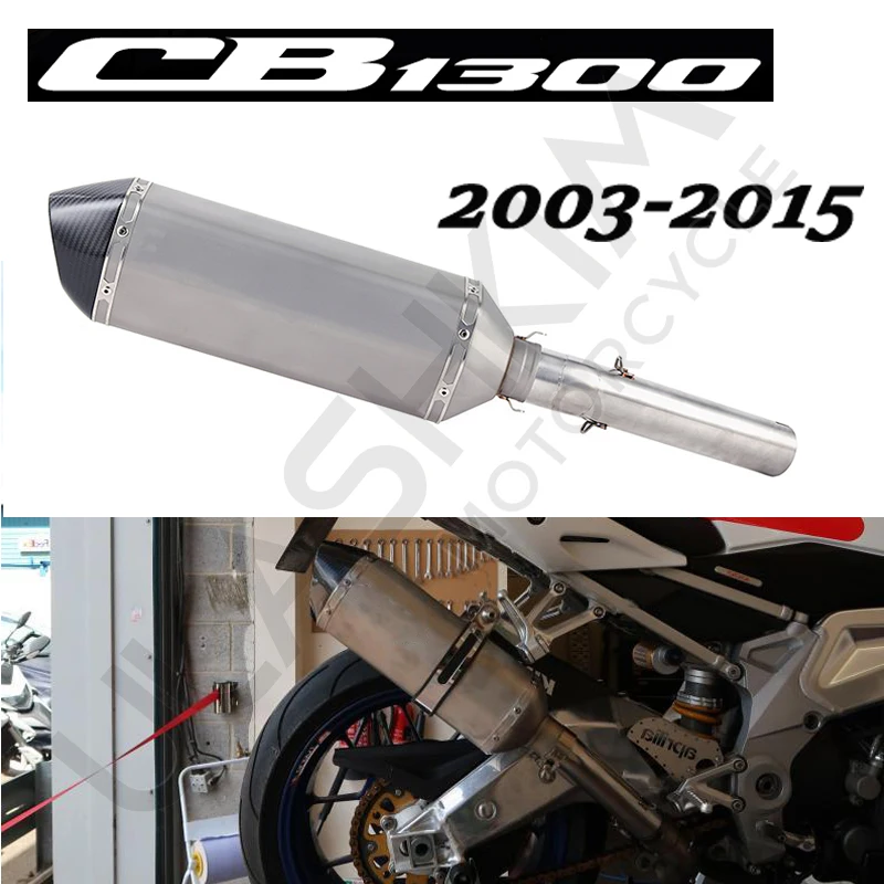 

Motorcycle Full System Exhaust Muffler Escape db killer Slip On For Honda CB1300 CB 1300 Middle Contact Pipe 2003 to 2013