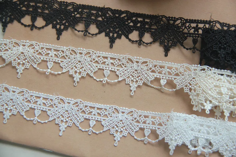 10 ярдов 3 см 1 18 дюйма широкий черный/слоновая кость/бежевый ткань Вышивка ленты