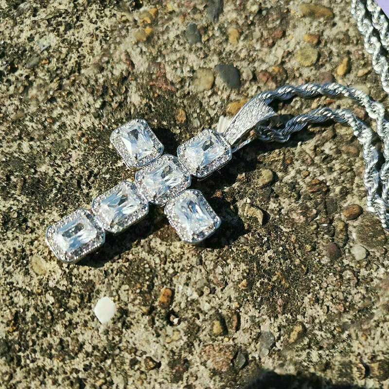 Huitan модное ожерелье с крестом блестящим кубическим цирконием Женская цепочка на