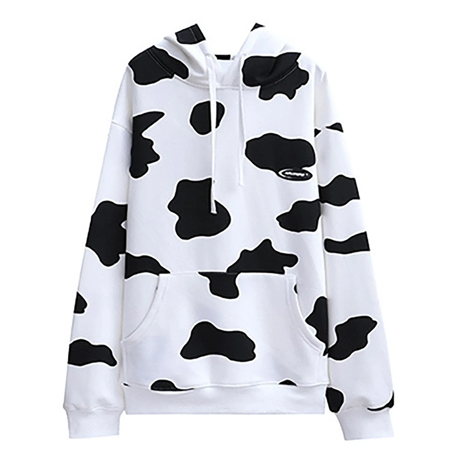 

Women Sweatshirt Camouflage Cow Print Winter Autumn Plus Velvet Thickening Loose Long Hooded Copule Comfortable Sweatshirt #19