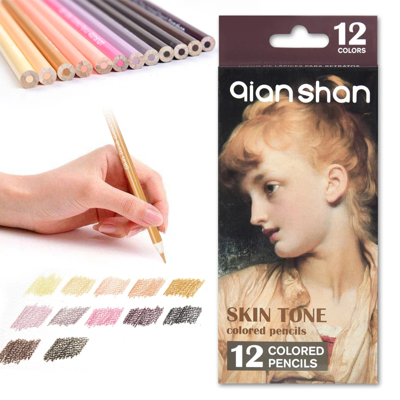 

12 Skin Tones Colored Pencils Oil Based Drawing Pencils for Beginner Artist Coloring Book Drawing Sketching Art Portrait Set