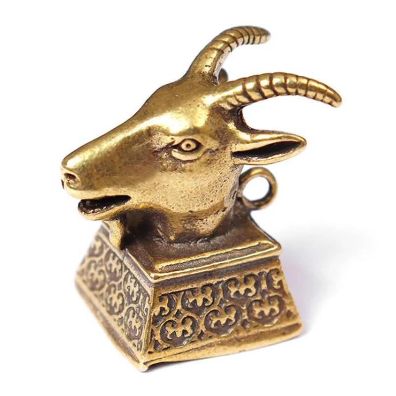 Латунная 3d-статуэтка в форме головы животных миниатюрная Металлическая