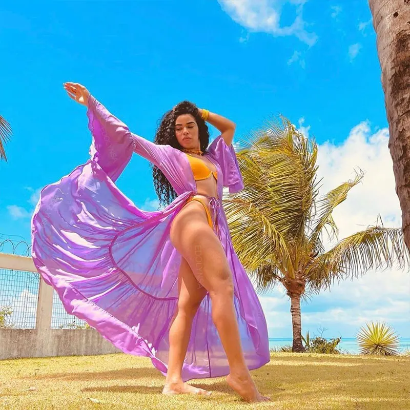 Сексуальная накидка на бикини длинная белая туника повседневное летнее пляжное