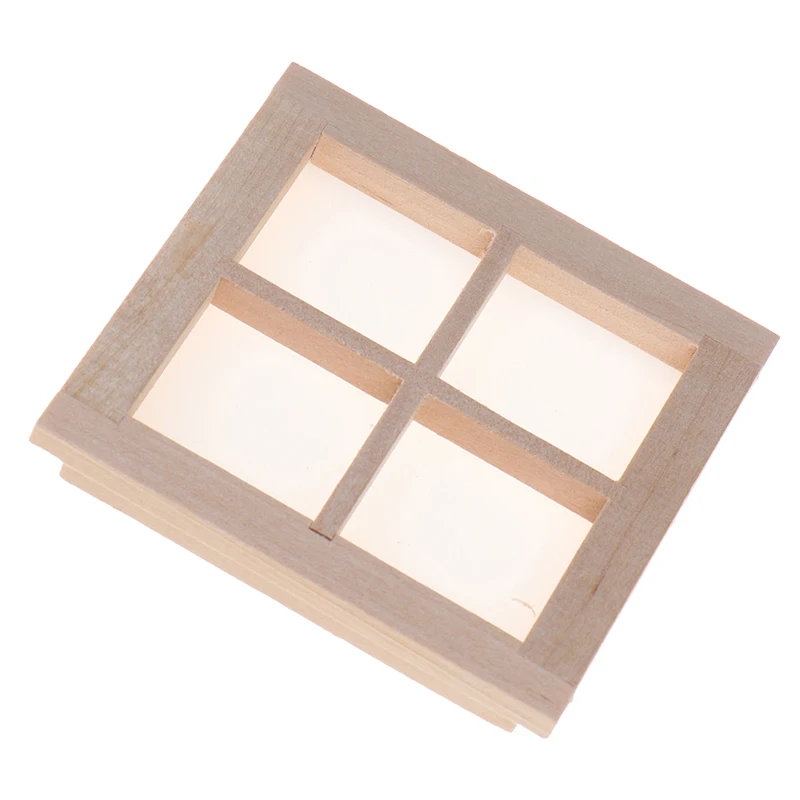 

Best Sale Dollhouse Miniature Wooden 4 Pane Window DIY Accessory