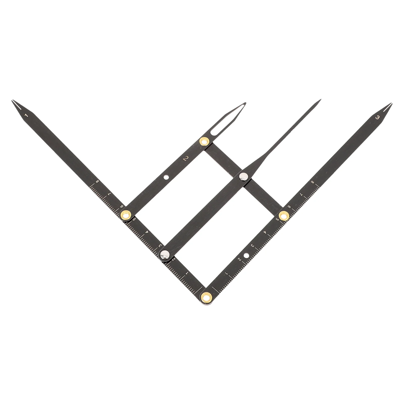

1pc Sliding Three-point Stainless Steel Ruler Golden Ratio Ruler