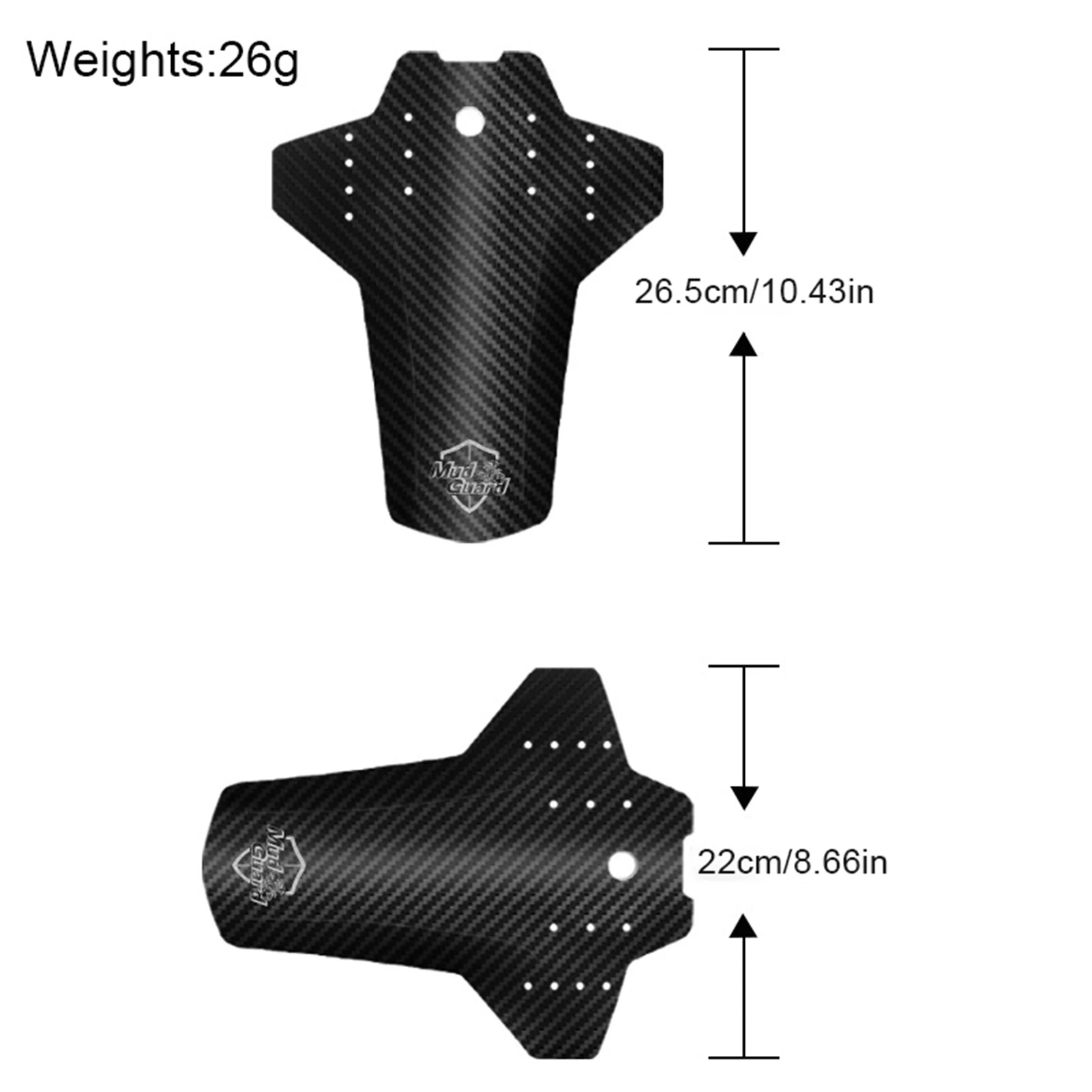 

2PCS Carbon Fiber Pattern Bicycle MUDGUARD Riding Accessories Front Wheel Rear Wheel Fender Mountain Bike Fender