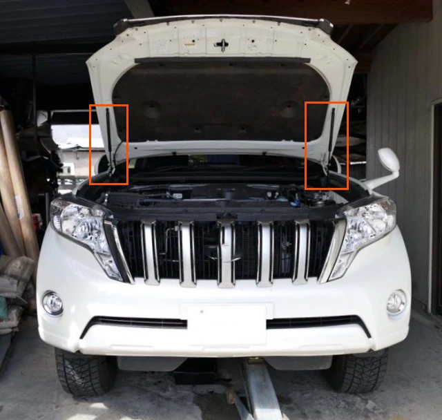 1 пара автоматических газовых распорок для Toyota Land cruiser Prado 150 серии Land cruiser 2009 2010 2011 2012 2013 капот 520 мм