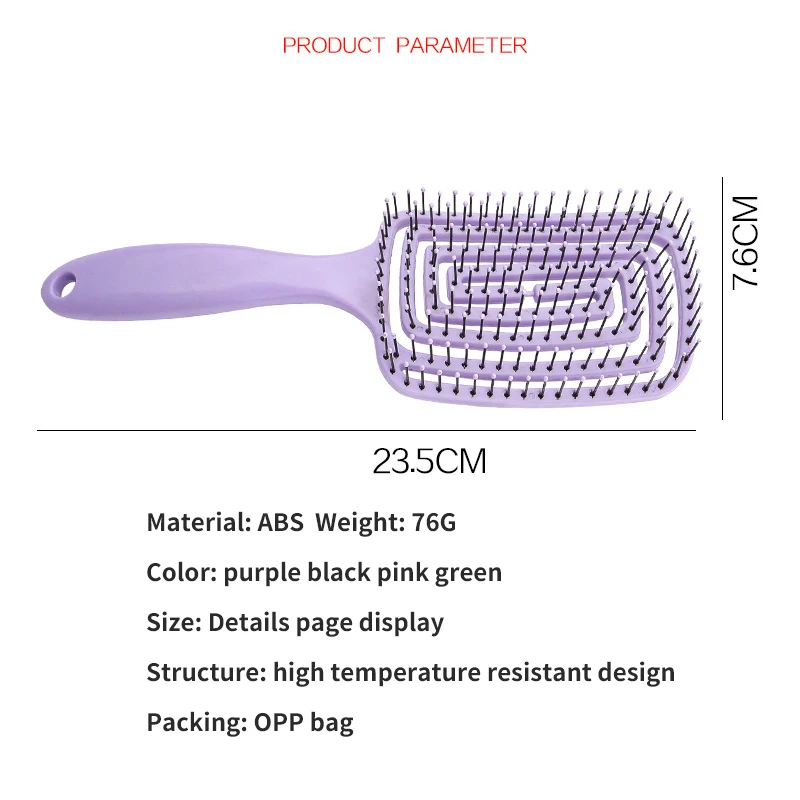 Дуговая Массажная щетка для распутывания волос кудрявых Женская влажной завивки