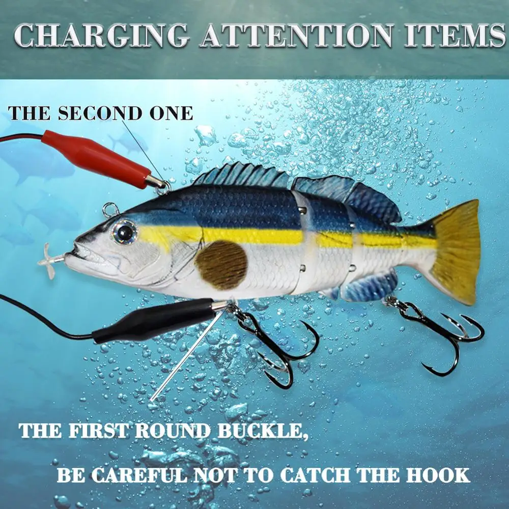 

Practical Swimming Lures Fishing Auto Electric Lure Bait Wobblers For 4-Segement Swimbait USB Rechargeable Flashing LED light
