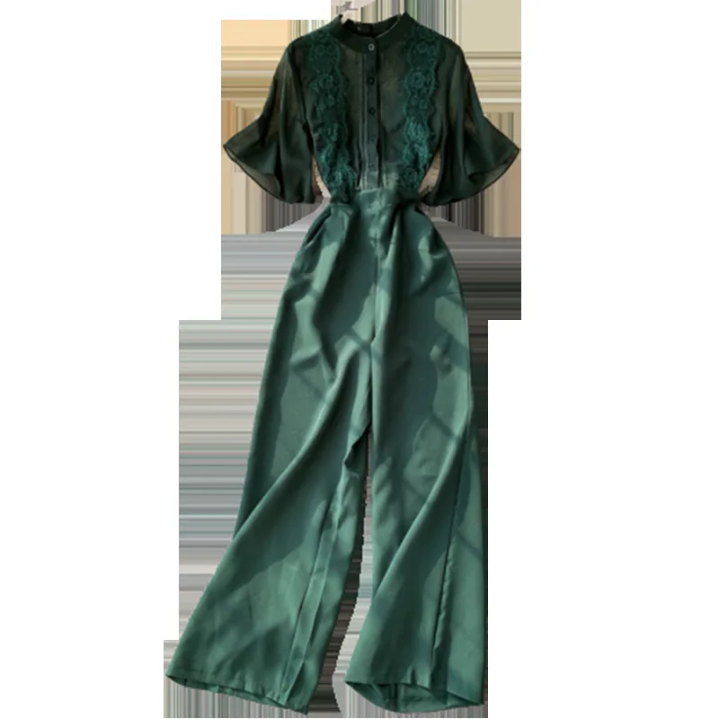 Кружевной комбинезон Женская одежда 2020 корейские винтажные элегантные прямые