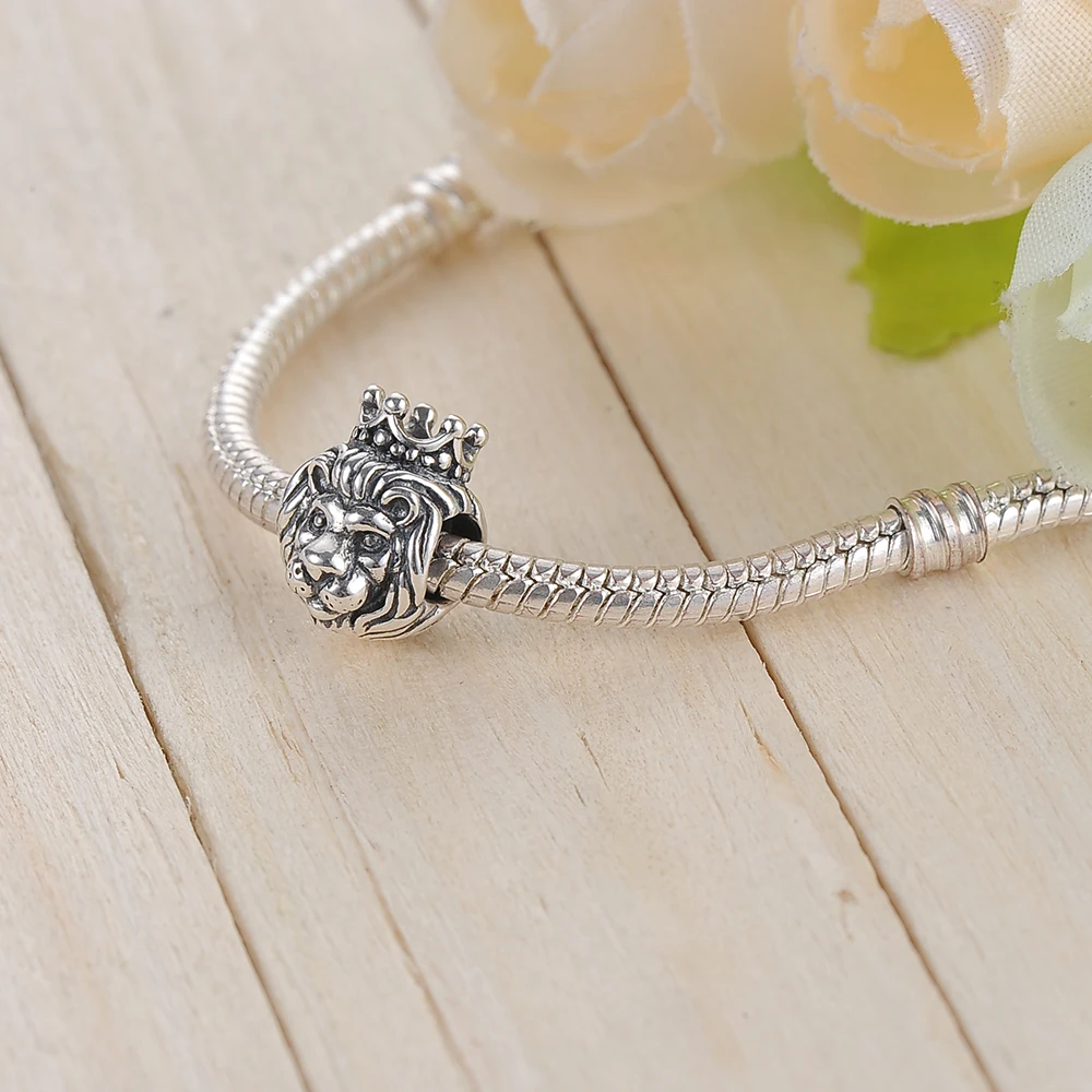 

New Arrival 100% 925 Sterling Silver Lion Crown Beads Fit Original Pandora Charms Bracelets DIY Women Jewelry