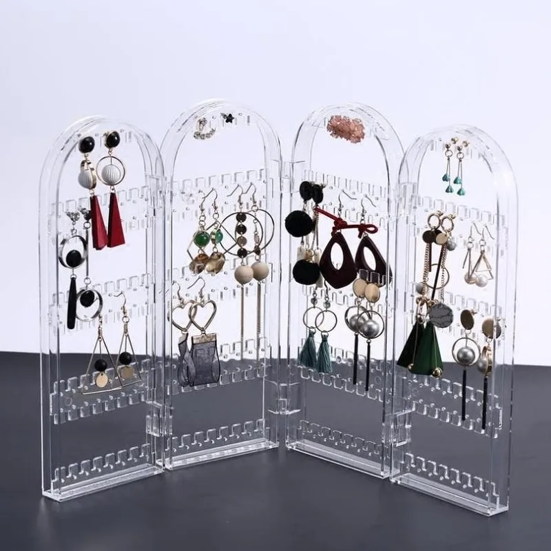 

Acrylic Jewelry Display Rack Foldable Screen Earrings Necklace Screen Earrings Frame Asian Jewelry Storage Rack
