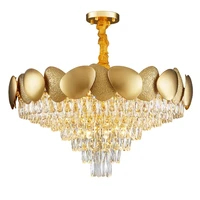 modern crystal led gold chandelier light luxury roundrectangle pendant lamp for living room dining bedroom decor hanging lamps