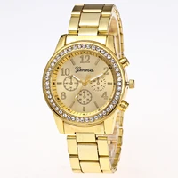 luxury vogue brand women gold stainless steel quartz watch military crystal casual wrist watches relogio feminino ladie watch