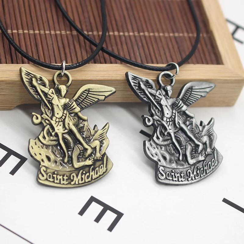 Новые Библия Ангел Saint Michael кулон St. Майкл молиться для нас Подвески и Ожерелья 3D