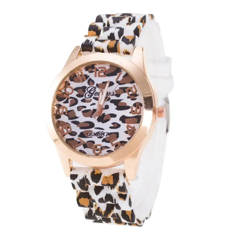 

New Fashion Women Watches Leopard Print Silicone Watch Jelly Analog Girl Wristwatch Geneva Dress Relojes Mujer Montre Femme