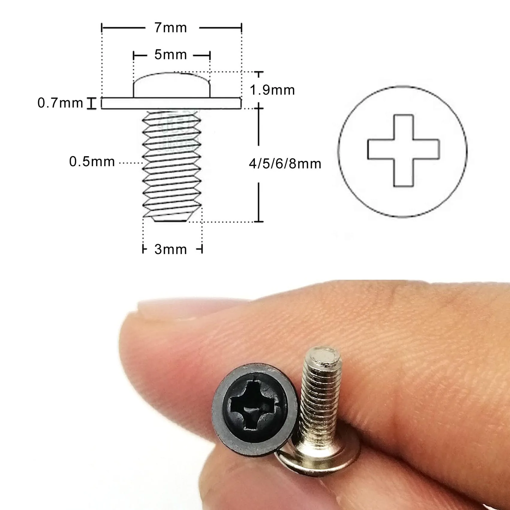 25 шт. серебристый черный M3 * 4/5/6/8 мм чехол для ПК корпус материнская плата CD DVD Rom
