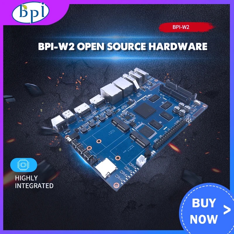 Banana Pi W2 BPI-W2 + акриловый чехол 12V 2A DC Мощность для смарт-маршрутизатор NAS RTD1296 чип