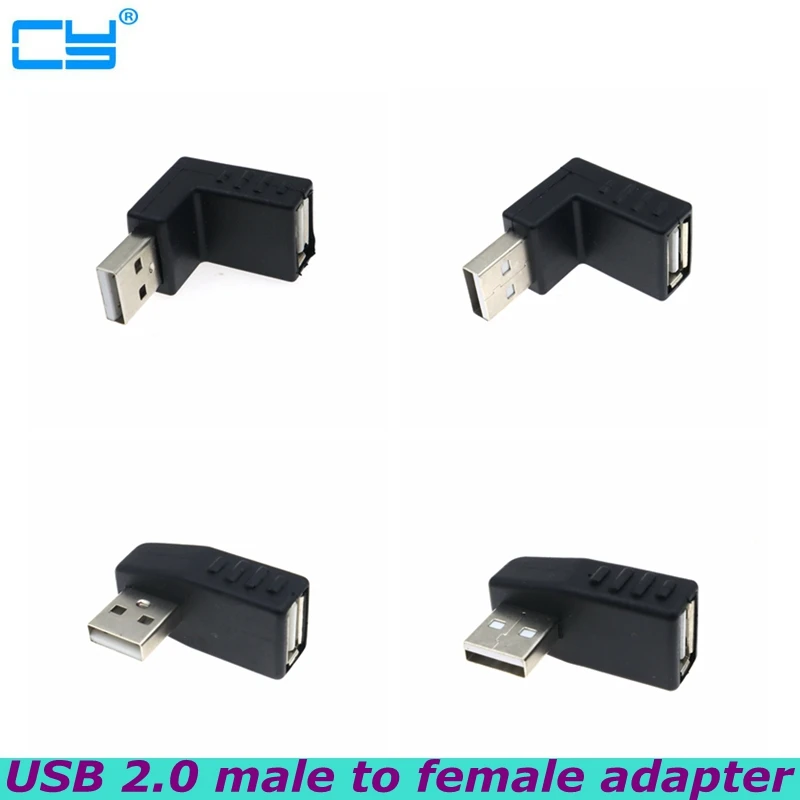 

New 90 degree Left /Right /Up/Down Angle L Bending USB 2.0 A Male to Female Adapter Extension Connector for Computer Notebook