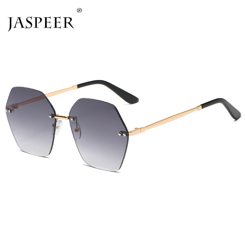 

JASPEER Classical Rimless Sunglasses Women Gradient Sun Glasses Men UV400 Shades Geometry Vintage Frameless Oculos De Sol