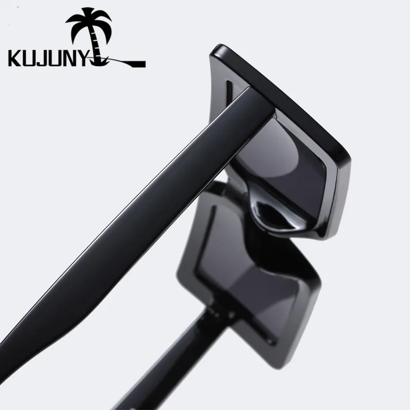 

KUJUNY Ladies Small Sunglasses Square Frame Eyewear Women Brand Sun Glasses Female Fashion Fluorescent Color Lens Party Sunglass
