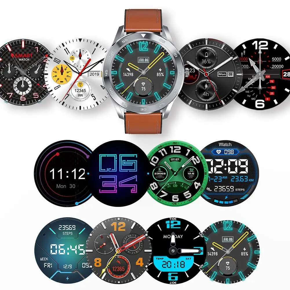 DT98 Bluetooth Вызов Смарт-часы полный экран сенсорный IP68 Водонепроницаемый PPG монитор