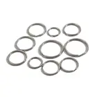 Брелок для ключей, металлический, Круглый, плоский, нержавеющая сталь, 10 шт.