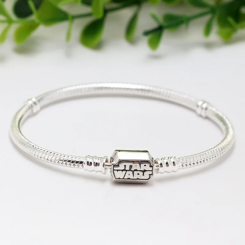 

Fashion 925 Sterling Silver Galaxy Wars Snake Clasp Bracelet Fit Barrel-Shaped DIY Charms Chain Bracelet For Pandora Women