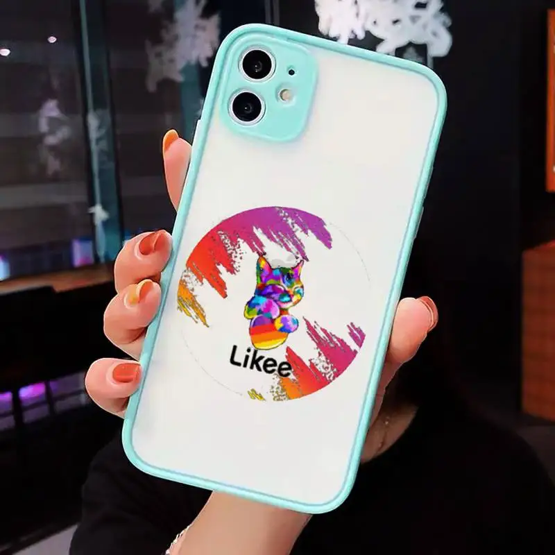 

likee-2 Phone Case For iPhone 12 11 Mini Pro XR XS Max 7 8 Plus X Matte transparent blue Back Cover