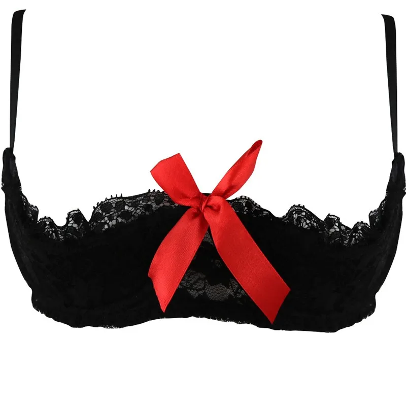 Пикантное женское нижнее белье Babydoll Набор белья кружевной открытый бюстгальтер