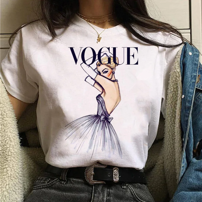 

Vogue Princess T shirt Aesthetic Women Fashion Girls 90s Tshirt Harajuku Ulzzang Print Graphic Summer T-shirt Top Tee female